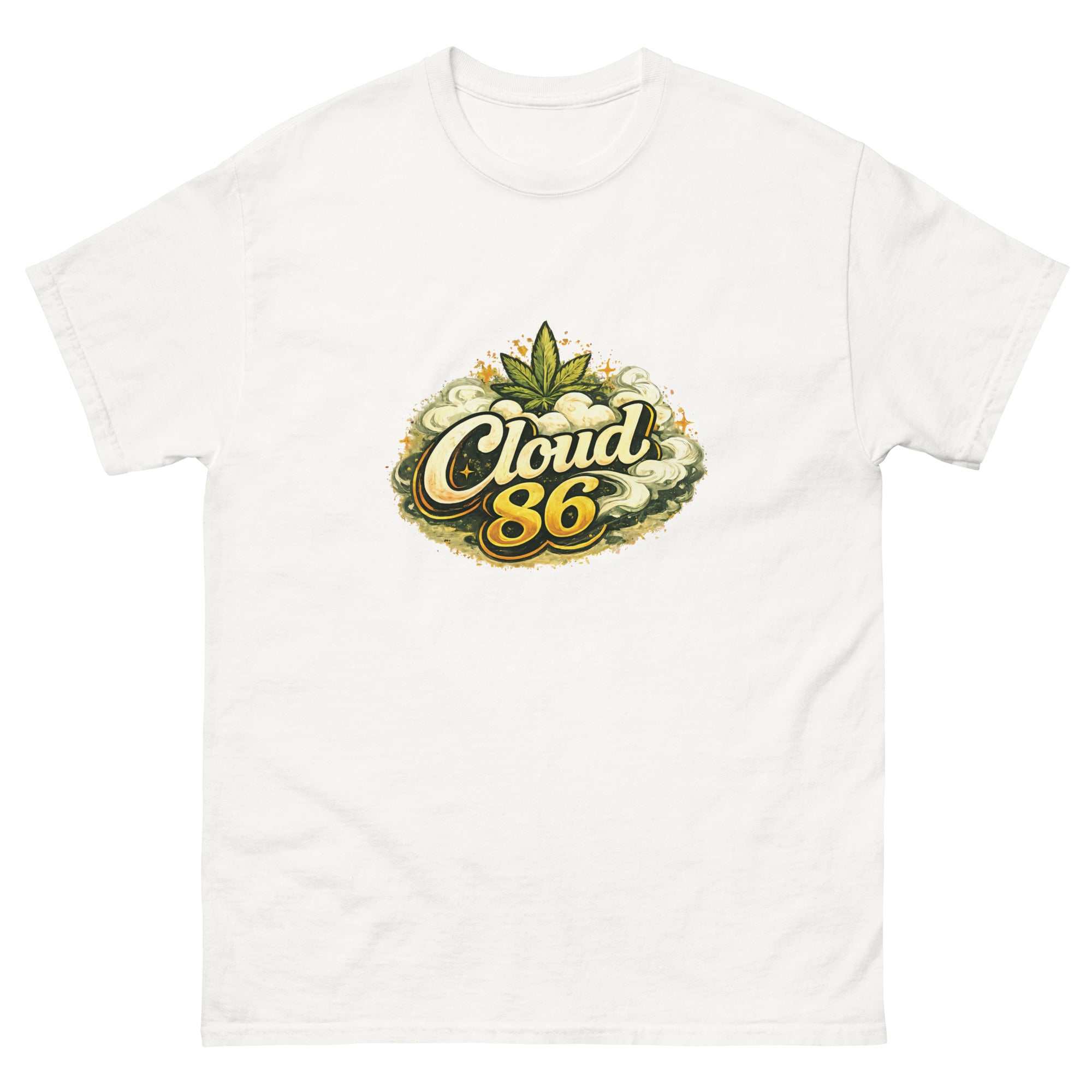 Cloud 86 cannabis-inspired streetwear graphic tee with bold elevated apparel