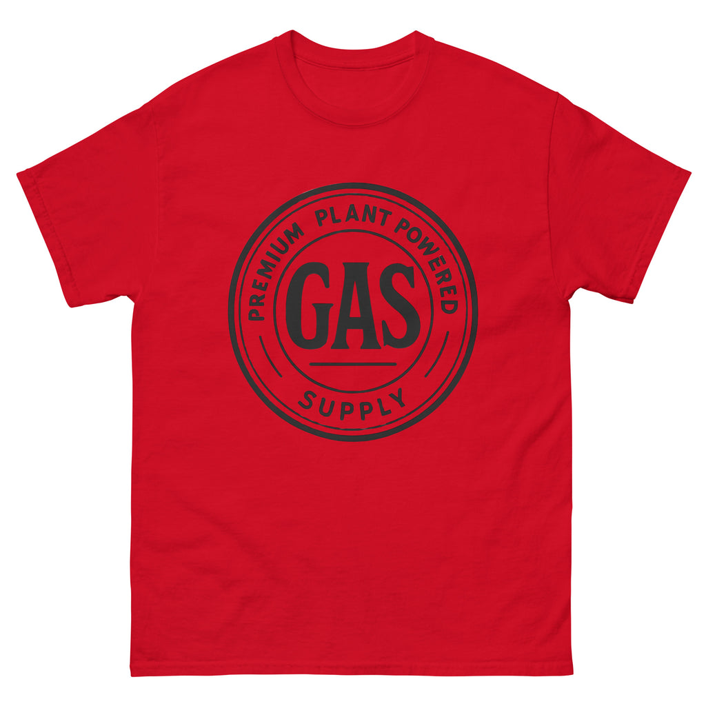 cannabis inspired graphic tee with bold streetwear design red tee