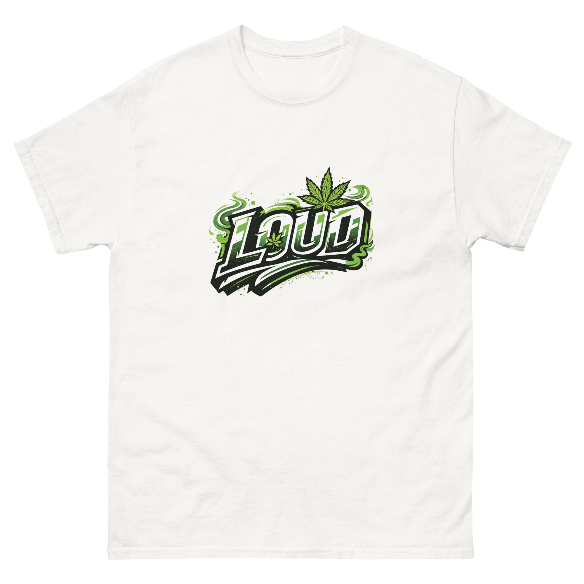 LOUD cannabis-inspired graphic tee featuring bold 420 streetwear artwork