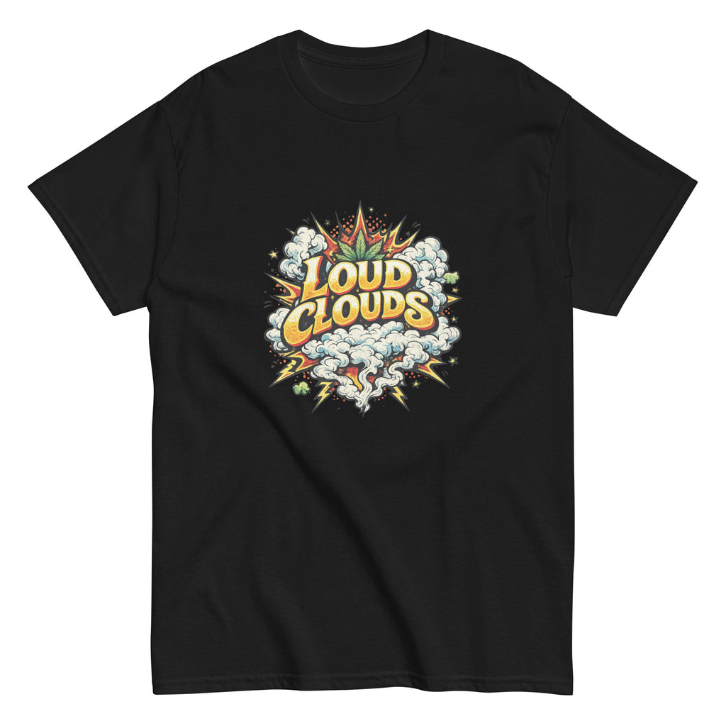 Loud Clouds cannabis-inspired graphic tee featuring bold 420 streetwear artwork
