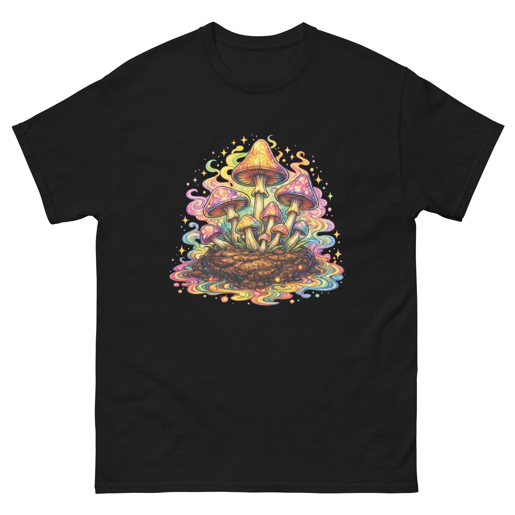 Magic Mushroom psychedelic-inspired graphic tee featuring bold streetwear artwork
