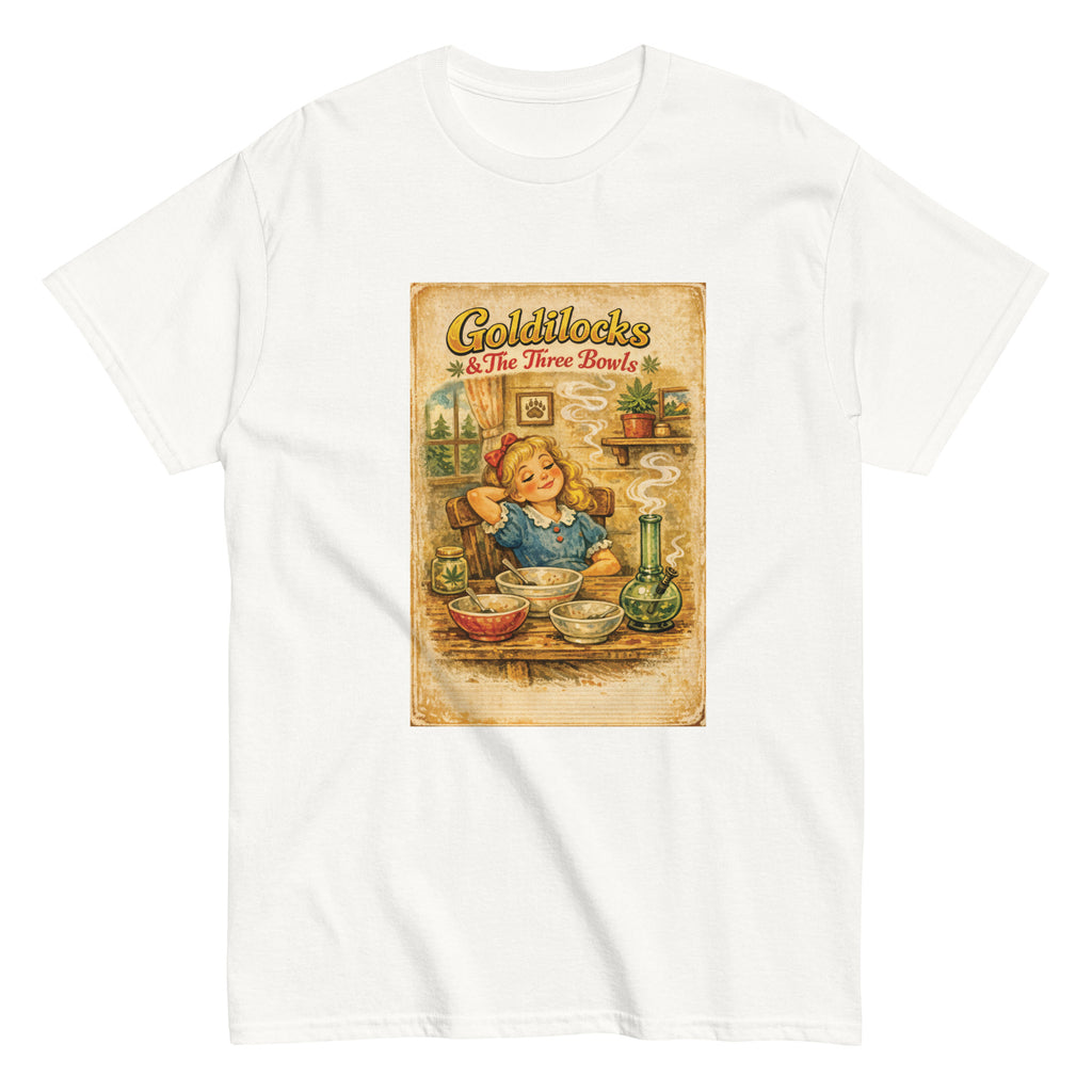 Three Bowls cannabis-inspired parody graphic tee featuring 420 streetwear artwork