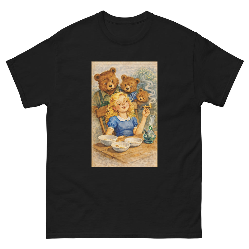 Three Bowls cannabis-inspired parody graphic tee featuring 420 streetwear artwork