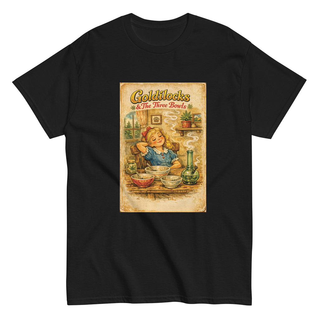 Three Bowls cannabis-inspired parody graphic tee featuring 420 streetwear artwork